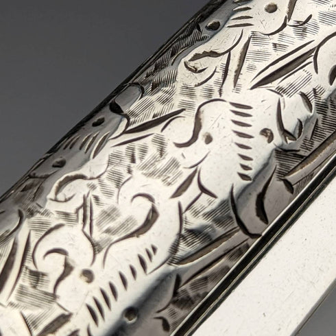 1897年 英国アンティーク 純銀製 折りたたみペンナイフ Hilliard and Thomason ケース付